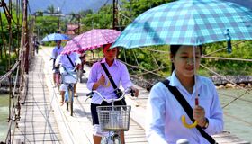 Start your journey with Muang Xay’s vibrant glow